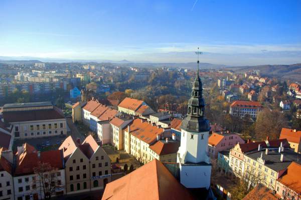 Blick vom Kirchturm in Złotoryja